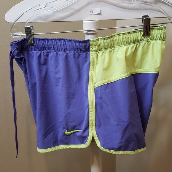 .Nike Dry Fit Running Shorts Size L, Purple, Chartreuse Color - Picture 5 of 10